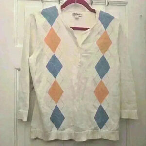 Cherokee Plaid Argyle Sweater,Size L